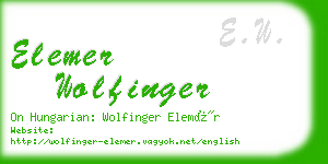 elemer wolfinger business card